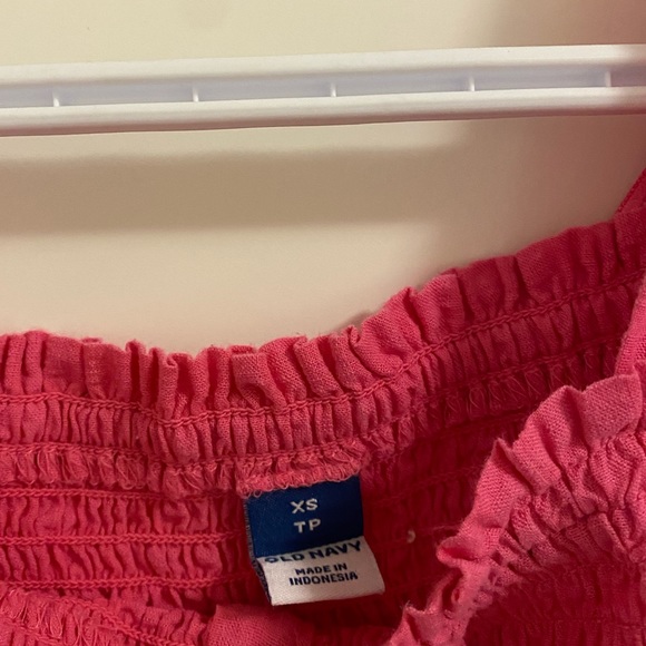 old navy ruffle pink and white flowy shirt blouse bundle - Picture 4 of 7